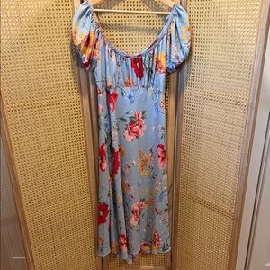 Astr Blue Floral Maxi Dress